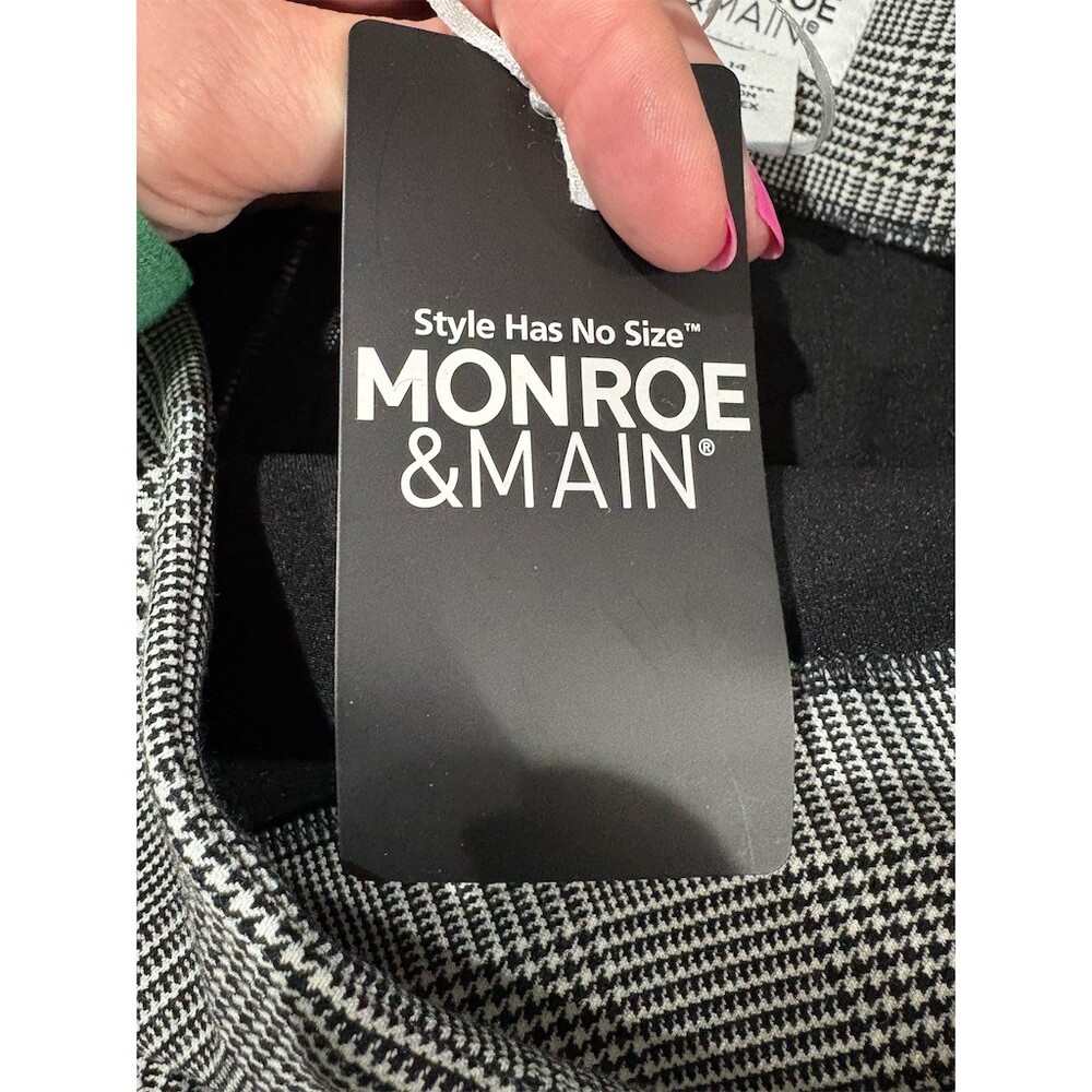 Monroe & Main Skirt Womens Size 14 Black & White Plaid Wrap Pencil Knee - Picture 7 of 9